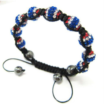 Moda Handmade BRITÂNICA Bandeira Shamballa Bracelete London Olímpico Charme Pulseira BR06